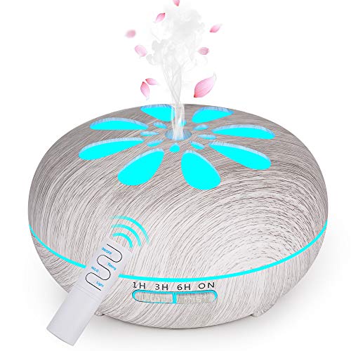 Aroma Diffuser,GeeRic 550ML Luftbefeuchter Ultraschall Vernebler,Raumbefeuchter Aromatherapie Öle Duftlampe mit 7 Farben LED Leichte Holzmaserung von GeeRic