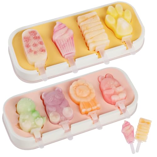 GeeRic Eisformen Silikon, 8 Hohlräume EIS Am Stiel Formen,Popsicle Formen Set,Mini Eisformen Silikon BPA Frei Förmchen zum Einfrieren von Obst oder Joghurt GeeRic Eisformen Silikon, 8 Hohlräume EIS Am Stiel Formen,Popsicle Formen Set,Mini Eisformen Silikon BPA Frei Förmchen zum Einfrieren von Obst oder Joghurt von GeeRic