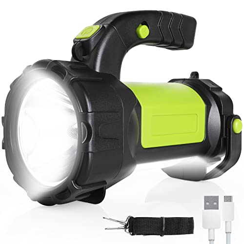 GeeRic LED Handscheinwerfer Taschenlampe,6000 Lumen LED-Scheinwerfer-Taschenlampe,6 Modi Helle Handgroße Taschenlampe, Wasserdichter Suchscheinwerfer für Camping Outdoor Notfall von GeeRic