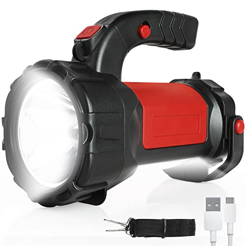 GeeRic LED Handscheinwerfer Taschenlampe,6000 Lumen LED-Scheinwerfer-Taschenlampe,6 Modi Helle Handgroße Taschenlampe, Wasserdichter Suchscheinwerfer für Camping Outdoor Notfall von GeeRic