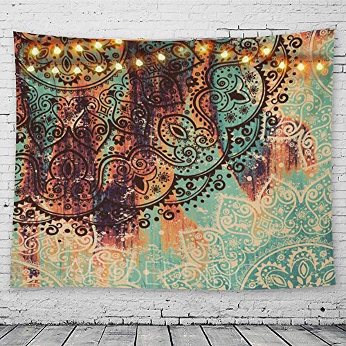 GeeRic Wandteppich Mandala wandtuch Wandbehang Indien Bohemian Picknick Tagesdecke Sandtuch Tapisserie Yoga psychedelisch Deko Tuch Tapestry groß Tischdecke 150 x 230cm von GeeRic