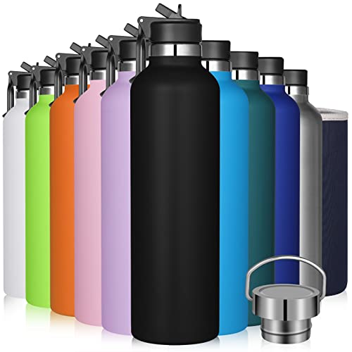 GeeRic Trinkflasche 1L Edelstahl Edelstahl Trinkflasche Doppelwandige Edelstahl Trinkflasche 1L Auslaufsicher BPA-frei rostfrei Isolierflasche und Hält kalte Mit Tassenbürste, Tassenschutz von GeeRic