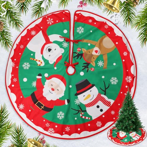 Weihnachtsbaumdecke,GeeRic Weihnachtsbaumdecke Rund,90 cm Christbaumdecke Christmas Tree Skirt Tannenbaum Teppich Weihnachtsbaumständer Abdeckung für Christbaumständer Christbaum von GeeRic