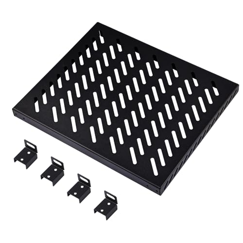 GeeekPi 10-Zoll-0,5U-Hochleistungs-Rack-Fachboden für DeskPi RackMate T2-Netzwerkschrank, perforiertes Design, 25 kg Tragkraft, schwarz GeeekPi 10-Zoll-0,5U-Hochleistungs-Rack-Fachboden für DeskPi RackMate T2-Netzwerkschrank, perforiertes Design, 25 kg Tragkraft, schwarz von GeeekPi