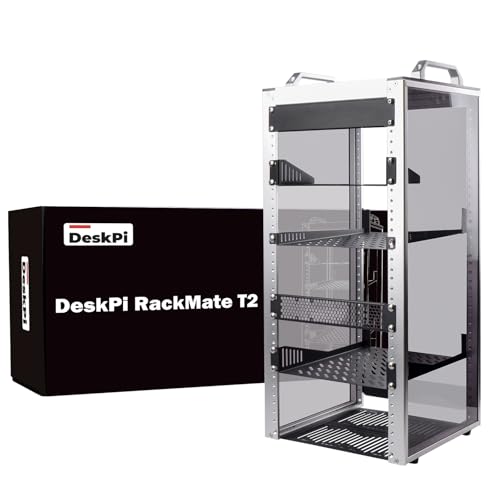 GeeekPi 12U Server-Schrank, 10-Zoll-Server-Rack für Netzwerk-, Server-, Audio- und Videoausrüstung, DeskPi RackMate T2 Rackmount-Server-Gehäuse von GeeekPi