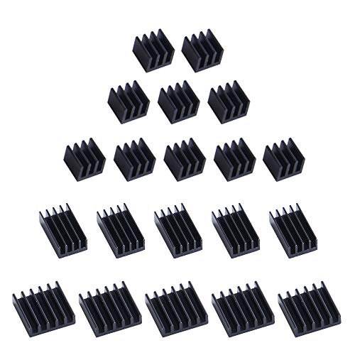 GeeekPi 20 Stück Kühlkörper für Raspberry Pi 4 Model B,Raspberry Pi Aluminium Kühlkörper mit wärmeleitendem Klebeband für Raspberry Pi 4B (RPi Board ist Nicht im Lieferumfang enthalten) (5Pack) von GeeekPi
