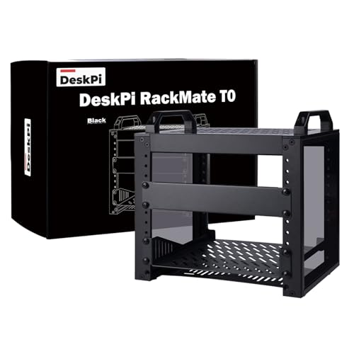 GeeekPi 4U Server-Rackschrank, 10-Zoll-Netzwerk-Rack für Server, Netzwerk, A/V-Geräte, DeskPi RackMate T0 Rackmount-Gehäuse (schwarz) von GeeekPi