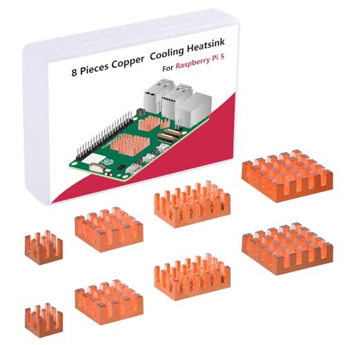 GeeekPi 8pcs Copper Heatsinks for Raspberry Pi 5, Heatsinks CPU Cooler with Thermal Conductive Adhensive Tape for Raspberry Pi 5 GeeekPi 8pcs Copper Heatsinks for Raspberry Pi 5, Heatsinks CPU Cooler with Thermal Conductive Adhensive Tape for Raspberry Pi 5 von GeeekPi