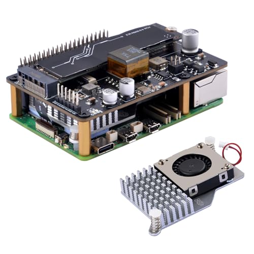 GeeekPi P33 M.2 NVME M-Key PoE+ Hat für Raspberry Pi 5, mit offiziellem Raspberry Pi 5 Active Cooler, Unterstützung M.2 NVMe SSD 2230 2242 2260 2280 von GeeekPi