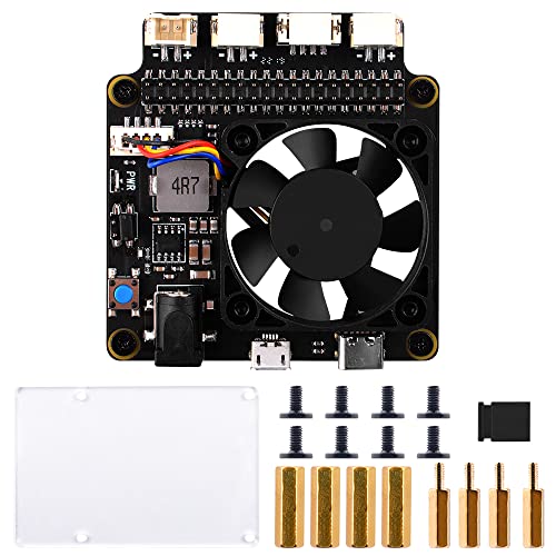 GeeekPi Raspberry Pi 4 X735 V3.0 Expansion Board X735 Power Management Board with PWM Lüfter & Safe Shutdown & DC 6V-30V Width Voltage Input für Raspberry Pi 4B/ 3B+/ 3B / 2B von GeeekPi