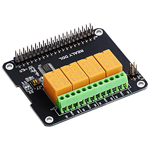 GeeekPi Raspberry Pi-Erweiterungskarte 4-Kanal-Relaismodul Leistungsrelaismodul für Raspberry Pi 3/2 Modell B/B+ & Raspberry Pi 4 Modell B(keine Programmierung erforderlich/programmierbar) von GeeekPi