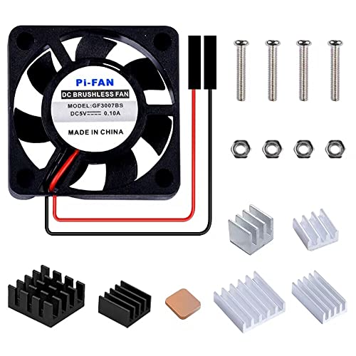 GeeekPi Raspberry Pi Lüfter 30x30x7mm DC 5V Brushless CPU Lüfter mit Kühlkörper Raspberry Pi 3/2 Modell B, Raspberry Pi 4 Modell B, 3B+ und NESPI CASE Plus (1 Stück) von GeeekPi