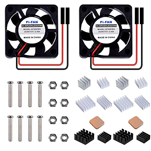 GeeekPi Raspberry Pi Lüfter 30x30x7mm DC 5V Bürstenloser CPU Lüfter mit Raspberry Pi Kühlkörper für Raspberry Pi 3/2 Modell B, Raspberry Pi 4 Modell B, 3B + und Retroflag NESPI CASE Plus (2 Pack) GeeekPi Raspberry Pi Lüfter 30x30x7mm DC 5V Bürstenloser CPU Lüfter mit Raspberry Pi Kühlkörper für Raspberry Pi 3/2 Modell B, Raspberry Pi 4 Modell B, 3B + und Retroflag NESPI CASE Plus (2 Pack) von GeeekPi