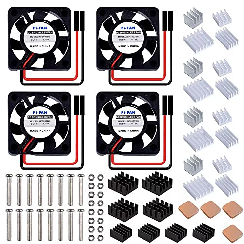 GeeekPi Raspberry Pi Lüfter 30x30x7mm DC 5V Bürstenloser CPU Lüfter mit Raspberry Pi Kühlkörper für Raspberry Pi 3/2 Modell B, Raspberry Pi 4 Modell B, 3B + und Retroflag NESPI CASE Plus (4 Pack) GeeekPi Raspberry Pi Lüfter 30x30x7mm DC 5V Bürstenloser CPU Lüfter mit Raspberry Pi Kühlkörper für Raspberry Pi 3/2 Modell B, Raspberry Pi 4 Modell B, 3B + und Retroflag NESPI CASE Plus (4 Pack) von GeeekPi