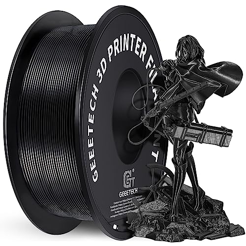 GEEETECH Filament PLA 1.75mm, 3D Drucker PLA Filament 1kg Spool, Schwarz von GEEETECH