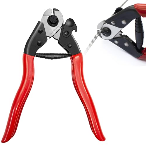 Geek Cheers Drahtseilschneider 190mm – Schwerlast Kabelschneider aus Chrom-Vanadium-Stahl für Edelstahl-Seil, Flugzeugdraht, Fahrrad-Bremskabel und DIY-Projekte von Geek Cheers