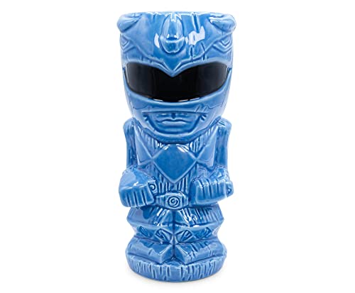 Geeki Tikis Power Rangers Blue Ranger Keramiktasse | Becher Cocktailgläser, tropisches Getränkegeschirr für Zuhause | Mighty Morphin Geschenke und Sammlerstücke | Fassungsvermögen: 473 ml von Geeki Tikis