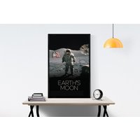 Mond Der Erde | Nasa Jpl Buzz Aldrin Auf Oberfläche Des Mondes Kunstdruck Mondoberfläche Apoll 11 Neil Armstark von GeekiliciousArt