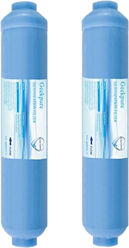 Geekpure 10 Zoll Inline Deionisation DI Ersatz Wasserfilterpatrone TDS bis zu 0 für RO System - 1/4", Pack von 2 von Geekpure