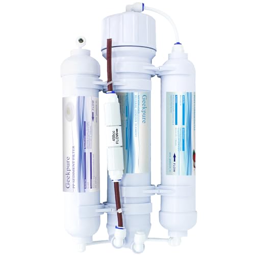 Geekpure 3-Stufiges Tragbares Aquarium Arbeitsplatten Umkehrosmose Wasserfiltersystem-100GPD von Geekpure