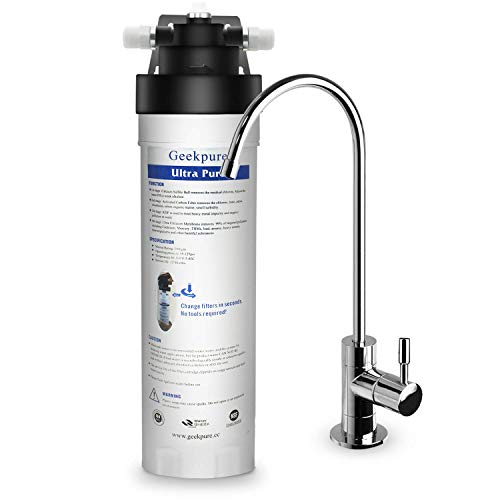 Geekpure 4-Stufen Ultra Reines Hochleistungs Direktanschluss Trinkwasserfiltration System Unter Spüle - 0,01 Mikron von Geekpure