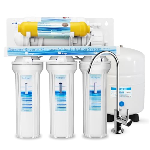 Geekpure 6-stufiges Umkehrosmose Trinkwasser Filtersystem mit Mineralischem Remineralisierung Filter - 75GPD von Geekpure