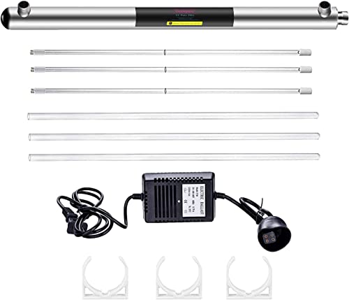 Geekpure Ganzes Haus Wasserfiltersystem - 55 W UV Wasserreiniger mit 3 UV-Filter + 3 Quarzhülse (12 GPM) von Geekpure