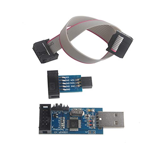 Geekstory Für ATMEL 51 AVR USB ISP ASP Mikrocontroller Programmer Downloader mit Kabel + 10-polig auf 6-polig Adapterplatine für Ender 3 oder Ender 3 Pro von Geekstory
