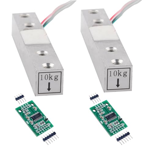 Geekstory 10kg Digital Load Cell Weight Sensor+HX711 AD Weighing Sensor Module High Precision for Arduino DIY Electronic Portable Kitchen Scale（2 Sets） von Geekstory
