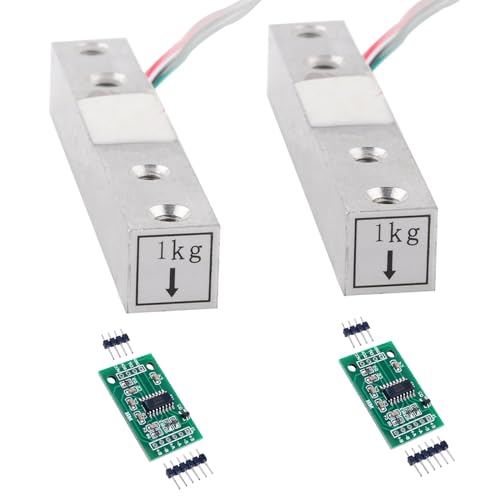 Geekstory 1kg Digital Load Cell Weight Sensor+HX711 AD Weighing Sensor Module High Precision for Arduino DIY Electronic Portable Kitchen Scale（2 Sets） von Geekstory