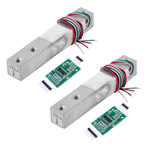 Geekstory 20kg Digital Load Cell Weight Sensor+HX711 AD Weighing Sensor Module High Precision for Arduino DIY Electronic Portable Kitchen Scale（2 Sets） von Geekstory