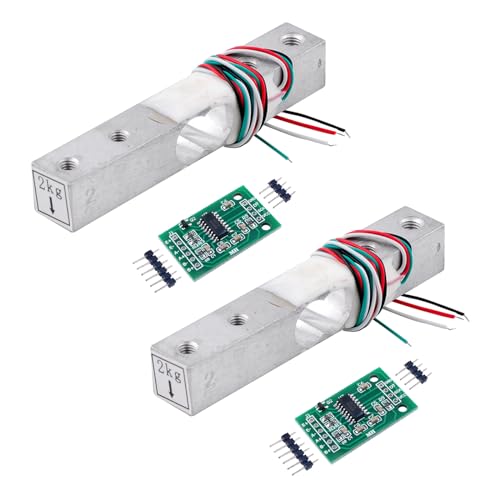 Geekstory 2kg Digital Load Cell Weight Sensor+HX711 AD Weighing Sensor Module High Precision for Arduino DIY Electronic Portable Kitchen Scale（2 Sets） von Geekstory