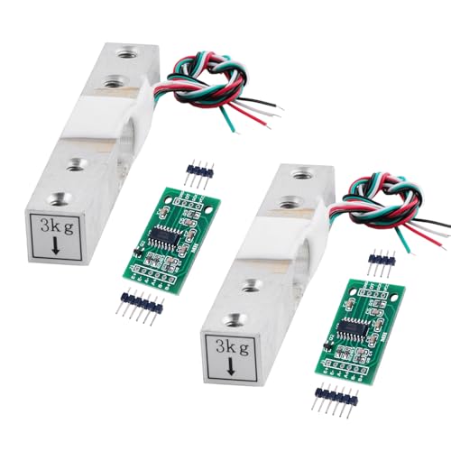 Geekstory 3kg Digital Load Cell Weight Sensor+HX711 AD Weighing Sensor Module High Precision for Arduino DIY Electronic Portable Kitchen Scale（2 Sets） von Geekstory