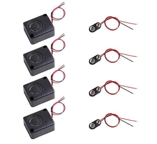 Geekstory 4 x DC 12 V 110 dB High-Dezibel Buzzer Elektronische Schwarze Mini quadratische Alarm-Sirene Versicherungs-Safe Diebstahlsicherung + 4 x 9 V Batterie-Clips. Geekstory 4 x DC 12 V 110 dB High-Dezibel Buzzer Elektronische Schwarze Mini quadratische Alarm-Sirene Versicherungs-Safe Diebstahlsicherung + 4 x 9 V Batterie-Clips. von Geekstory