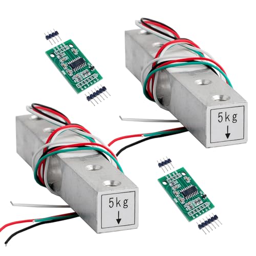 Geekstory 5kg Digital Load Cell Weight Sensor+HX711 AD Weighing Sensor Module High Precision for Arduino DIY Electronic Portable Kitchen Scale（2 Sets） von Geekstory