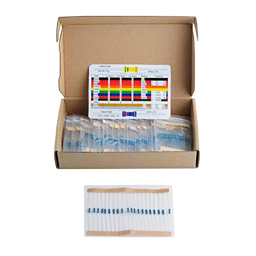 Geekstory 600 Stück 1/4 W 30 Werte 1% Präzisions-Metallfolie Elektronischer Widerstand Sortiment Kit Set 10 Ohm - 1 Mohm Geekstory 600 Stück 1/4 W 30 Werte 1% Präzisions-Metallfolie Elektronischer Widerstand Sortiment Kit Set 10 Ohm - 1 Mohm von Geekstory