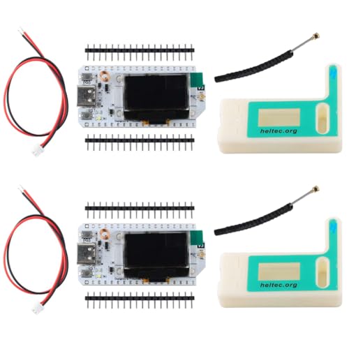 Geekstory 915MHZ ESP32 LoRa Entwicklungsplatine V3 SX1262 ESP32 LoRa V3 mit OLED Display + LoRa 32 V3 Gehäuse + LoRa Antenna für Arduino LoraWan IOT Internet, Nicht Kompatibel mit LoRa V2(2er Pack) von Geekstory