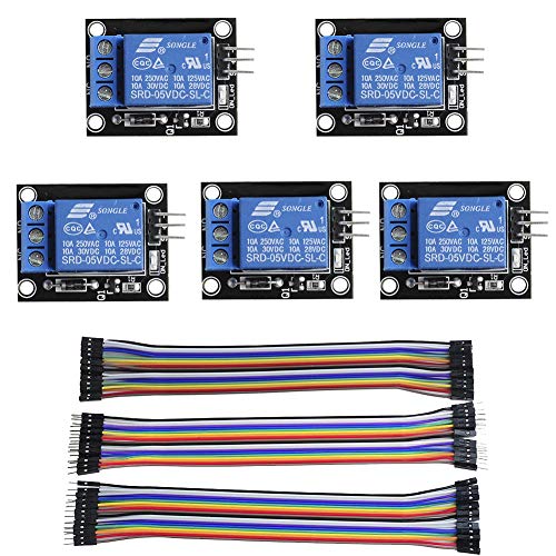 Geekstory Relaismodul SRD-05VDC-SL-C mit 20 cm 20-poligem Dupont-Kabel für Arduino, 5 Stück Geekstory Relaismodul SRD-05VDC-SL-C mit 20 cm 20-poligem Dupont-Kabel für Arduino, 5 Stück von Geekstory