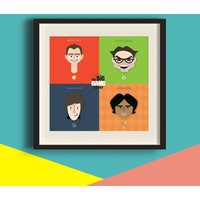 Big Bang Theory 8 "x 8" Kunstdruck von Geekylittlemonkey