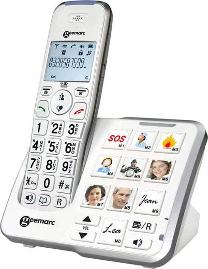 Geemarc Amplidect 295 Photo Schnurloses Seniorentelefon Anrufbeantworter Weiß307 B-Ware von Geemarc