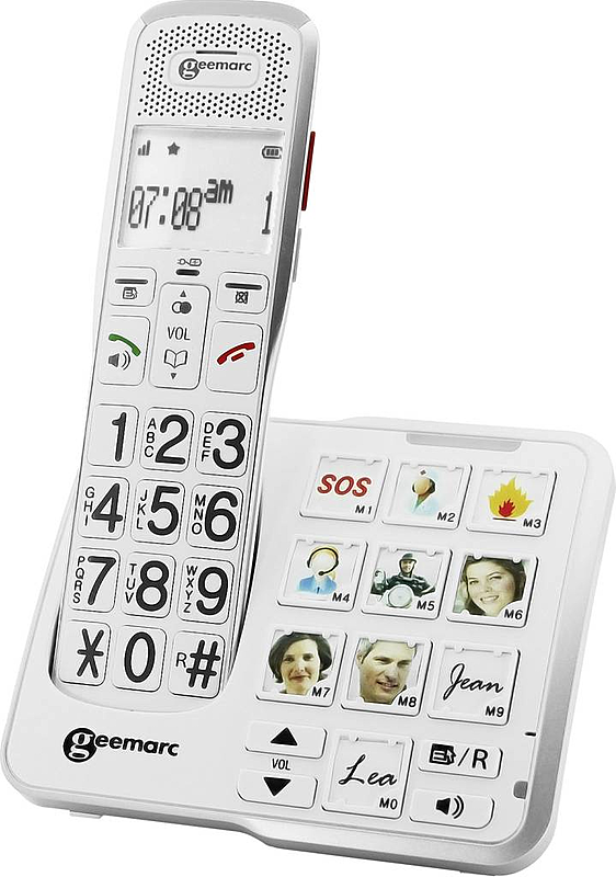 Geemarc Amplidect 595 Photo Schnurloses Seniorentelefon Anrufbeantworter Weiß B-Ware von Geemarc