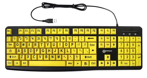 Geemarc Bedraad Nederlands Toetsenbord met Grote Zwarte Letters OP Brede Gele Toetsen - Hoog Contrast voor Slechtzienden - Compatibel met Windows - QWERTY-NL Geemarc Bedraad Nederlands Toetsenbord met Grote Zwarte Letters OP Brede Gele Toetsen - Hoog Contrast voor Slechtzienden - Compatibel met Windows - QWERTY-NL von Geemarc