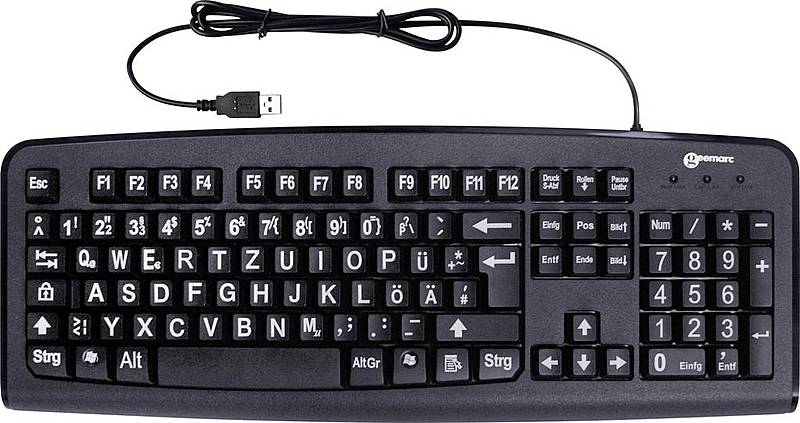 Geemarc Kbsv3 Blk Ge Usb Tastatur Qwertz Windows Schwarz Extragroße Tasten B-Ware von Geemarc