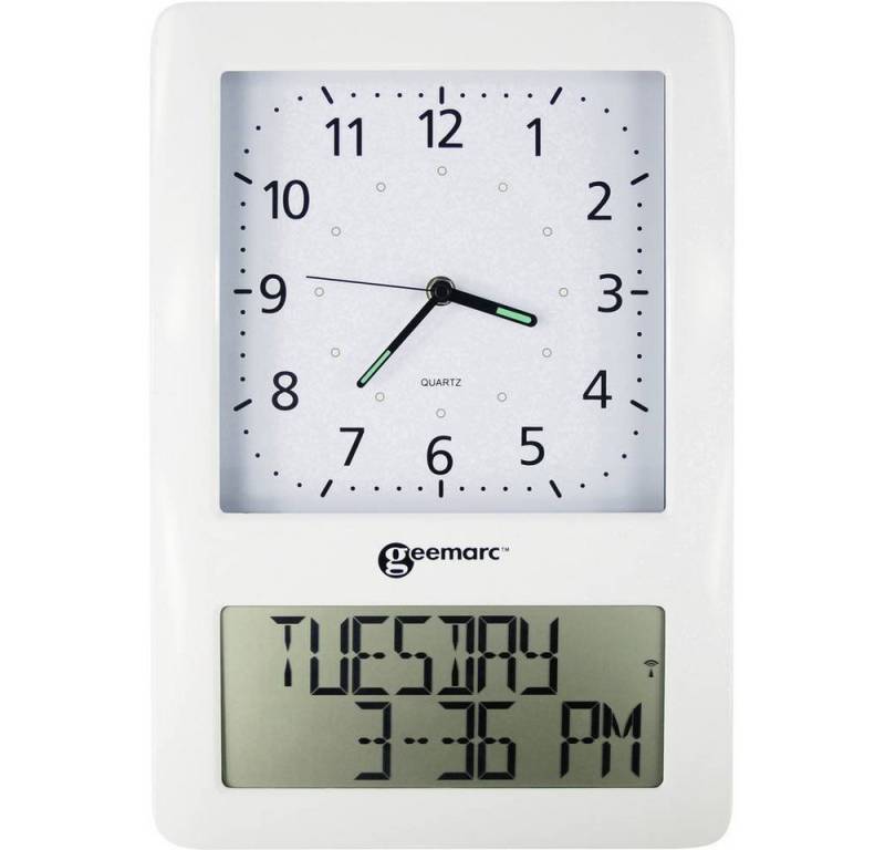 Geemarc Tischuhr Viso 50 Analoge Funkuhr mit digitalem Display Großes Display von Geemarc