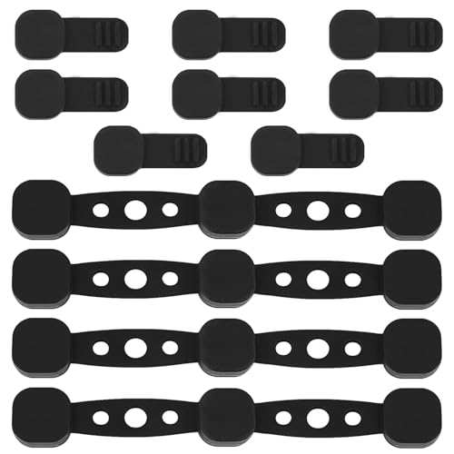 4 Sets Magnete für Airfryer, mit Eingebauten Magneten, Weich und Hitzebeständig, Magnet-Silikonverschlüsse, Haftet Fest, Geeignet zum Befestigen von Backpapier Einsätzen für Air Fryer (Schwarz) von Geentargetel