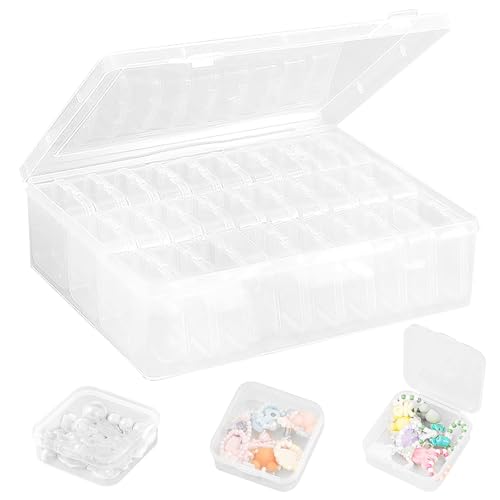 Geentargetel 30 Stück Aufbewahrungsbox mit Deckel Klein, Klarem Kunststoff Mini Aufbewahrungsboxen und Perlen Organizer, Kleine Box für Kleinteile, Ohrringe, Ringe, Perlen, Schrauben (Transparent) von Geentargetel