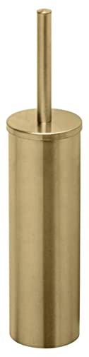 Geesa Nemox Toilettenbürste, WC-Bürstengarnitur aus Edelstahl, Farbe: Gold gebürstet, hygienisch Dank integriertem Deckel und herausnehmbaren Kunststoffeinsatz, 82 x 371 x 90 mm von Geesa