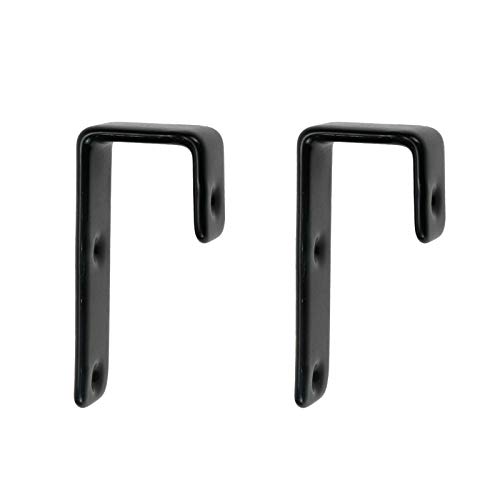 Geesatis 2 Pcs Bed Ladder Hooks Utility Hooks Hanger J Hooks Heavy Duty Metal PVC Coated for Bed Decoration Hook Tool, with Mounting Screws, Black, Length 25 mm von Geesatis