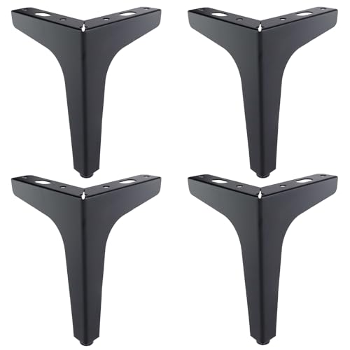 Geesatis Ersatzfüße für Möbelbeine, 15 cm, Karbonstahl, moderner Stil, dreieckige Ersatzfüße, DIY-Ersatzbeine für TV-Ständer, Sofa, Stuhl, Schrank, 4 Stück von Geesatis