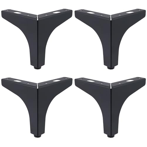 Geesatis Ersatzfüße für Möbelbeine, 9,9 cm, Karbonstahl, moderner Stil, dreieckige Ersatzfüße, DIY-Ersatzbeine für TV-Ständer, Sofa, Stuhl, Schrank, 4 Stück von Geesatis